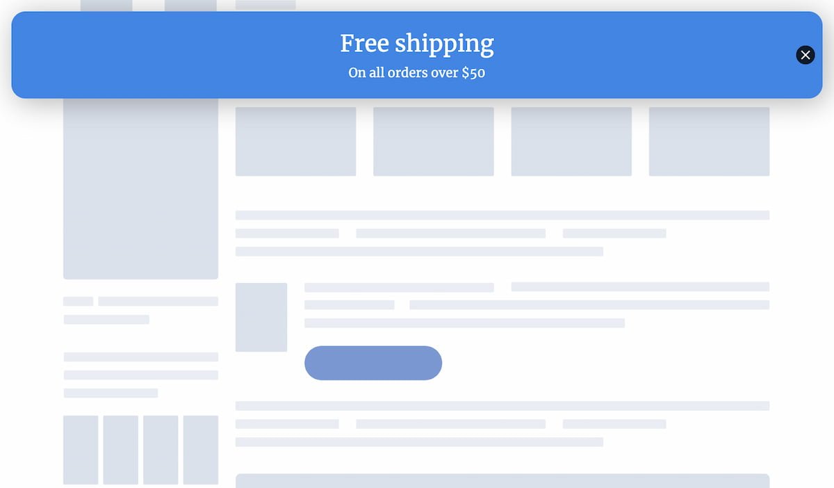Free shipping banner